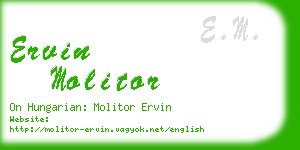 ervin molitor business card